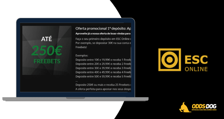 ESC Online Apostas Bónus | até 250€ em Freebets no 1º Depósito