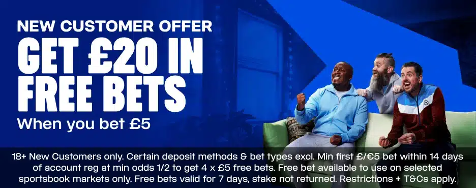 Coral Sports Welcome Offer – Get £20 in Free Bets when you bet £5.