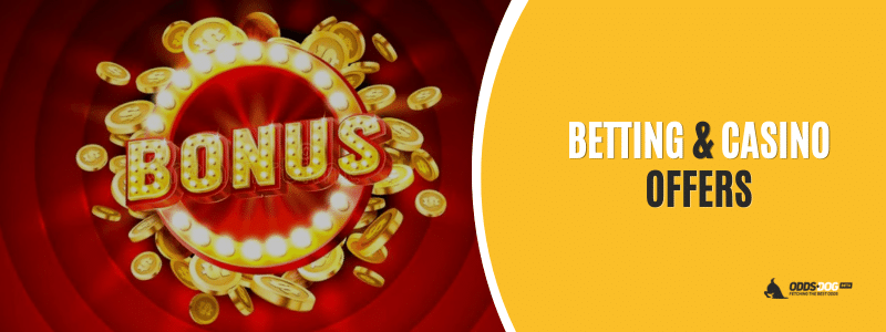 Golden “Bonus” sign with glowing lights, representing the best betting and casino offers available online.